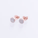 9kt Rose Gold Diamond Cluster Stud Earrings