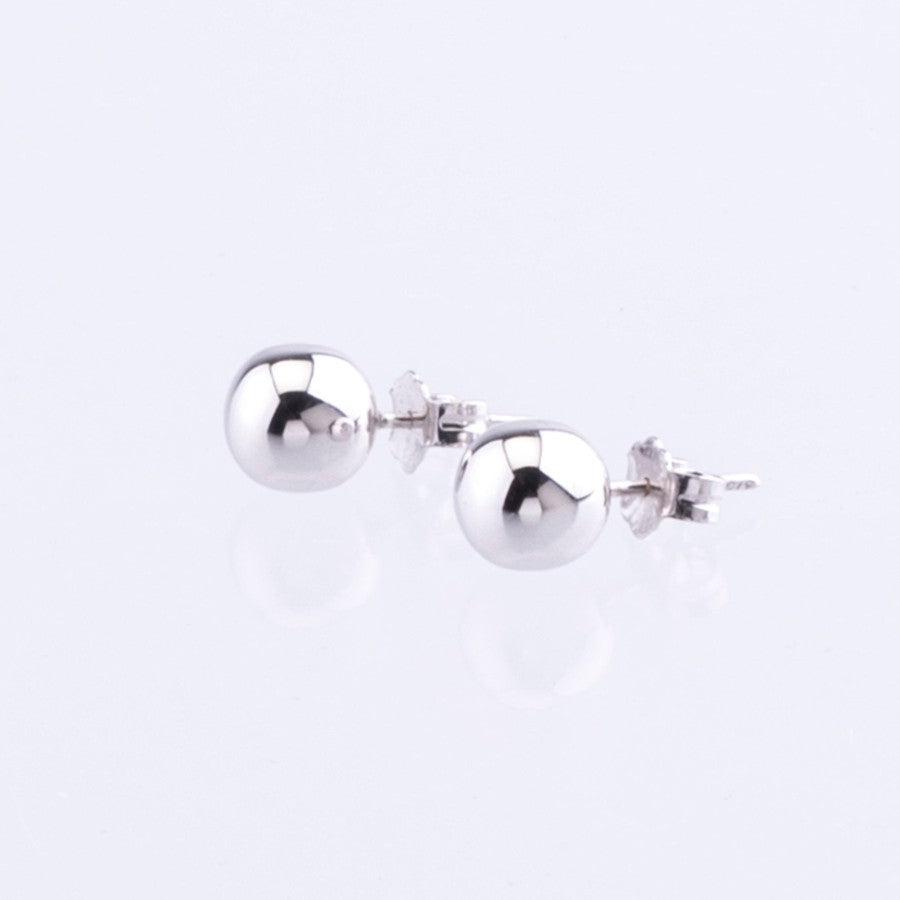 9kt White Gold Ball Stud Earrings