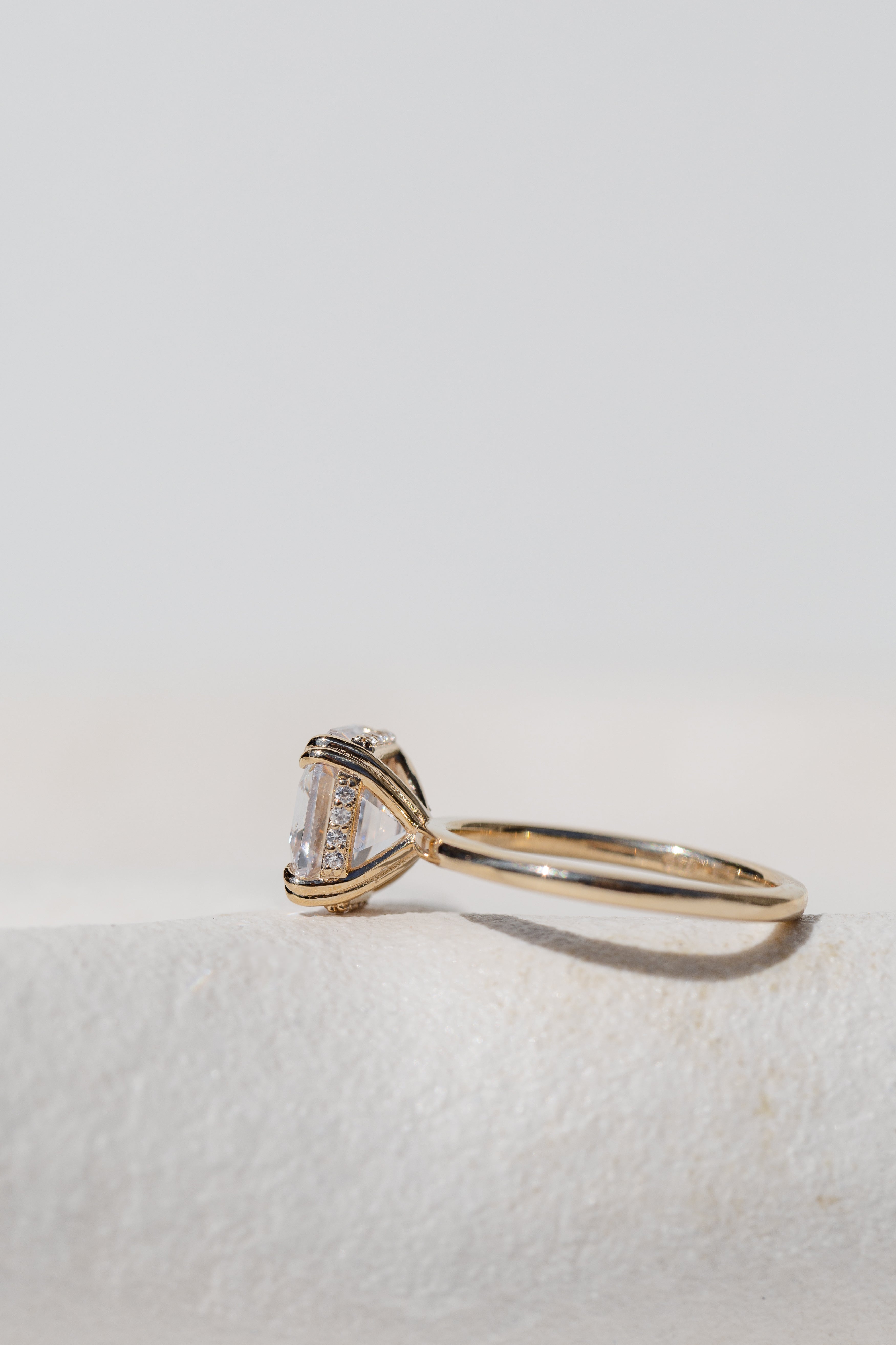 Assher Cut Diamond with Hidden Halo