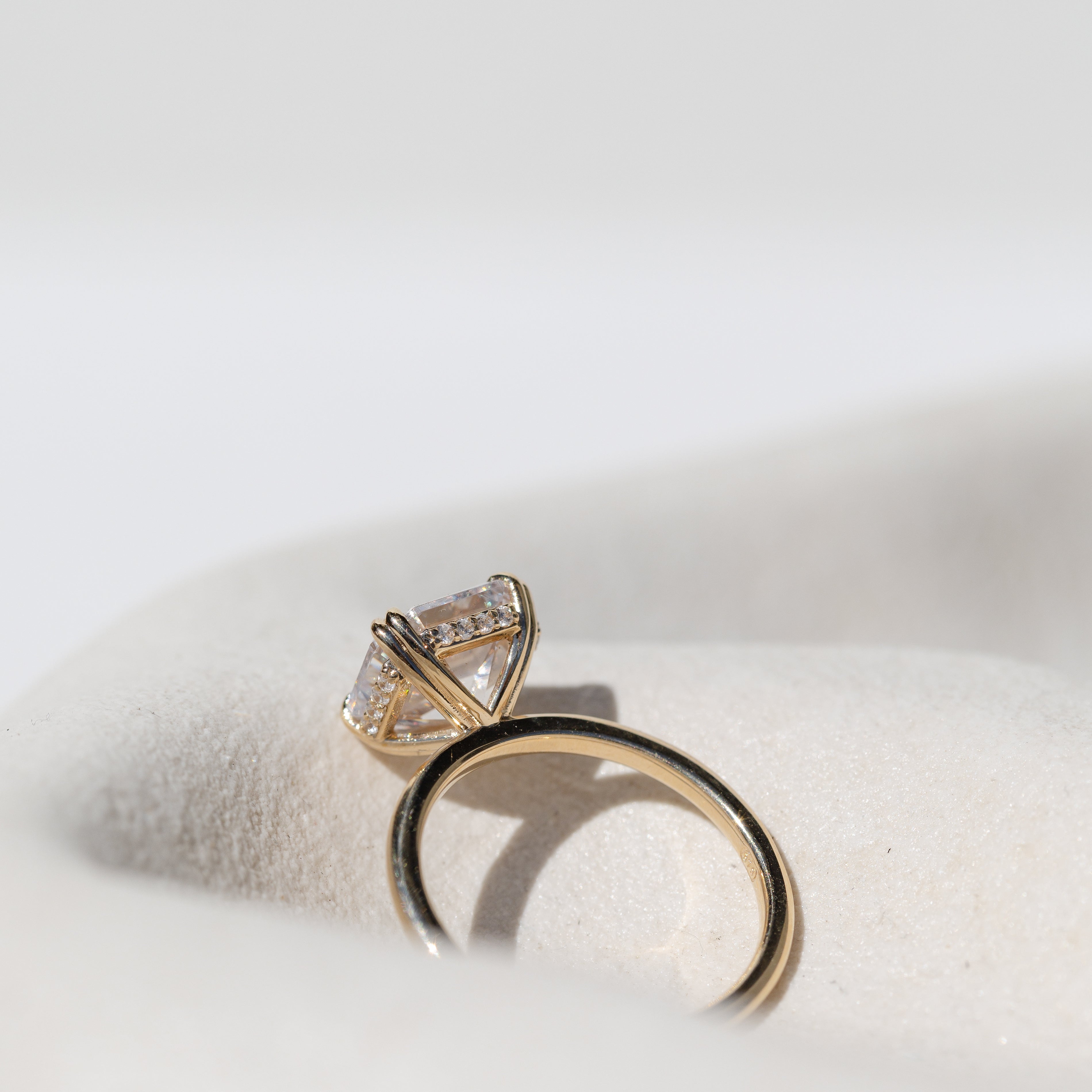 Assher Diamond with Hidden Halo