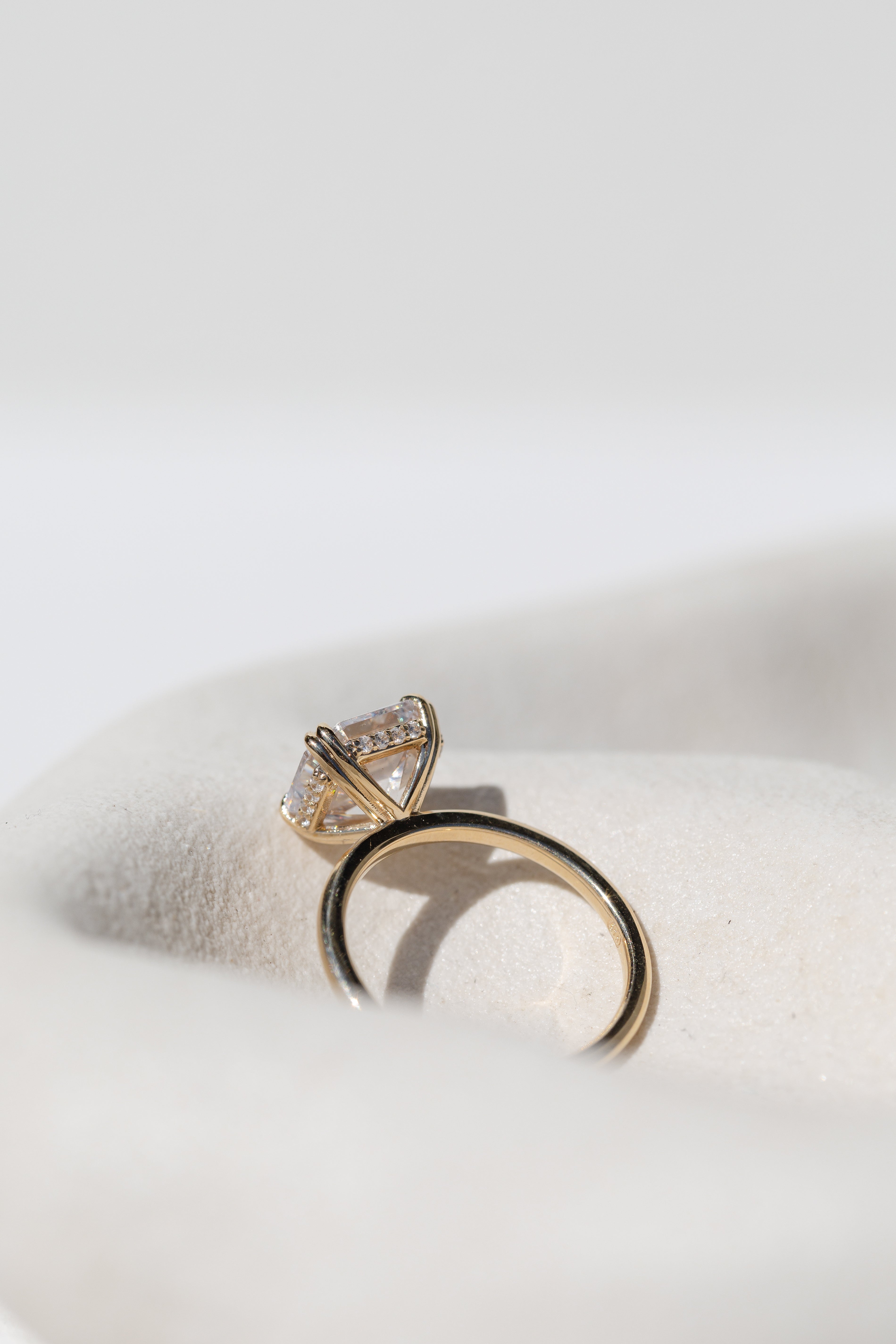 Assher Diamond with Hidden Halo