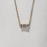 Baguette emerald cut diamond chain Yellow gold 