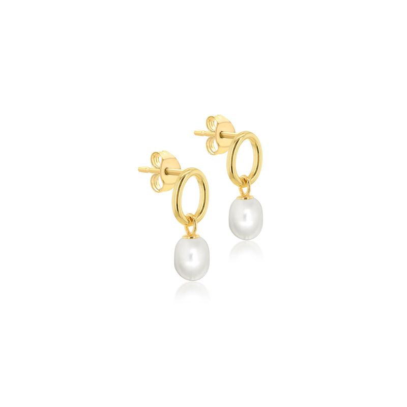 Baroque pearl earrings in 9kt Yellow Gold