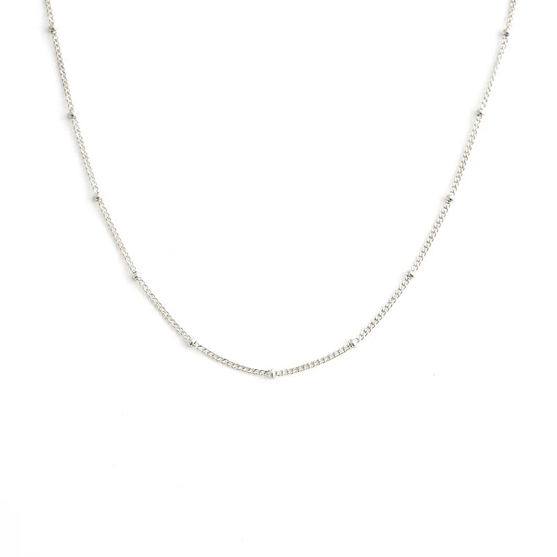 Bead chain white gold 