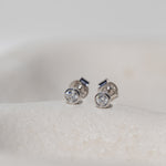 Bezel Diamond Earrings 