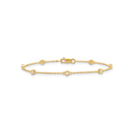 Bezel Set Diamond Chain Bracelet with solid 9kt Solid Gold chain
