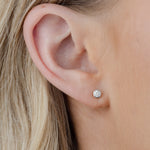 Bezel Set Diamond Stud Earrings