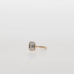 Bezel Set Emerald Cut Diamond Engagement Ring in Yellow Gold