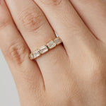 Bezel set emerald cut diamond statement ring