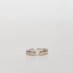Bezel set emerald cut diamond statement wedding ring
