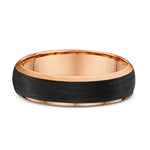 Black Carbon and Rose Gold Mens Ring