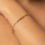 Bold paperclip links on chain bracelet