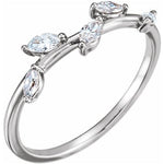 Branch  diamond ring with marquise shape diamonds white gold 