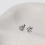  CLUSTER STUD EARRINGS DIAMONDS 