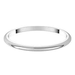 Classic half round wedding band in white gold 