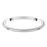 Classic half round wedding band in white gold 