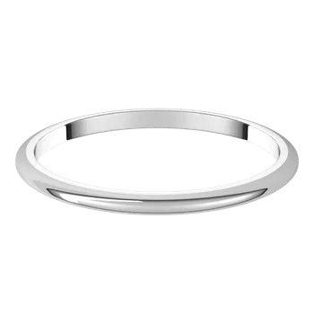 Classic half round wedding band in white gold 