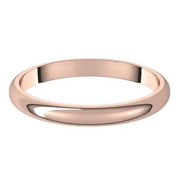 Classic half round womens wedding band in rose gold 2 