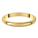 Classic half round womens wedding band in yellow gold 