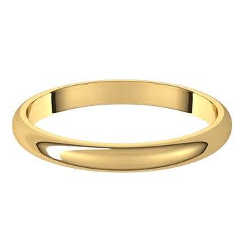 Classic half round womens wedding band in yellow gold 