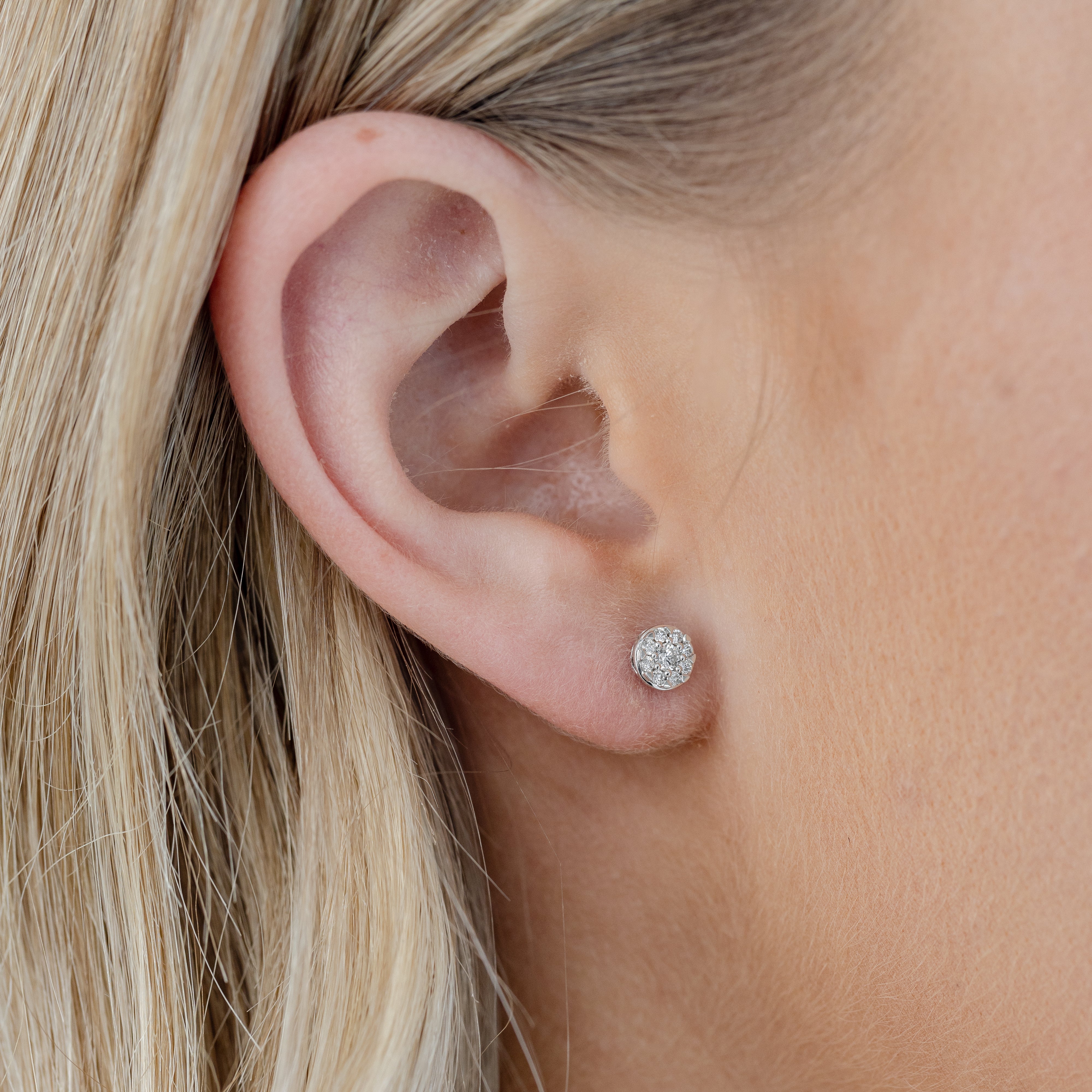 Cluster diamond Stud Earrings 