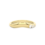 Curved wedding band with diamond accent stones