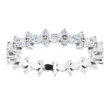 Darcy full set white gold diamond wedding ring with alternating marquise diamonds and round diamonds