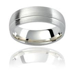 Defined white gold mens wedding ring 