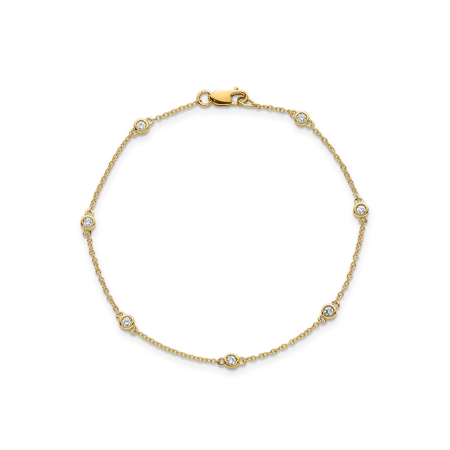 Diamond Chain Bracelet  on 9kt Solid Gold Chain
