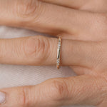 Diamond etched gold wedding ring