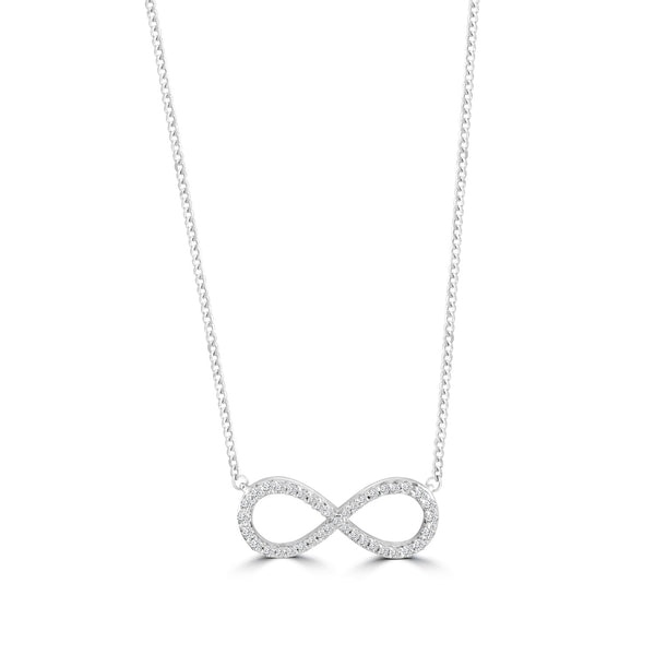 Diamond Infinity Necklace in 9kt White Gold