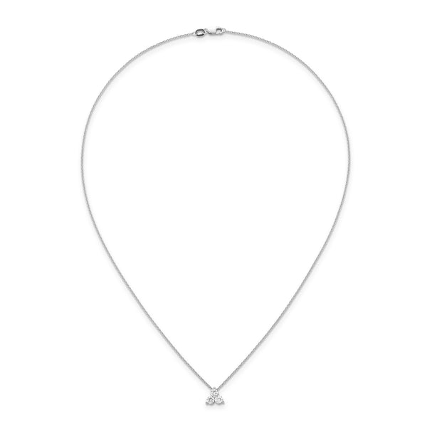 diamond trilogy cluster pendant necklace
