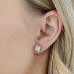 Diamond Flower Earrings