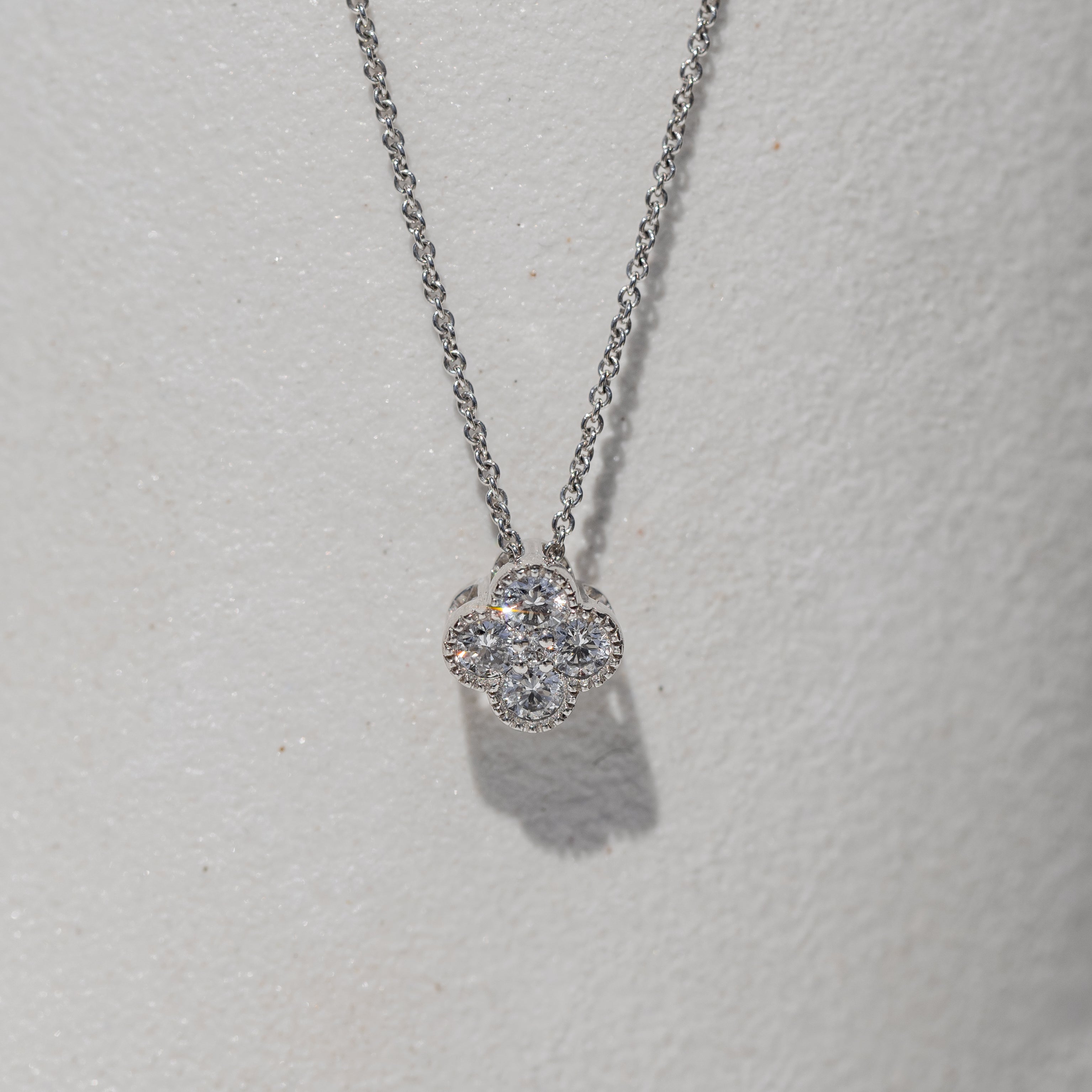 Diamond Flower Pendant Necklace