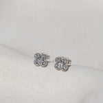 Diamond Flower Stud Earrings