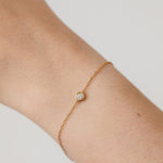 Diamond bezel  bracelet yellow gold 