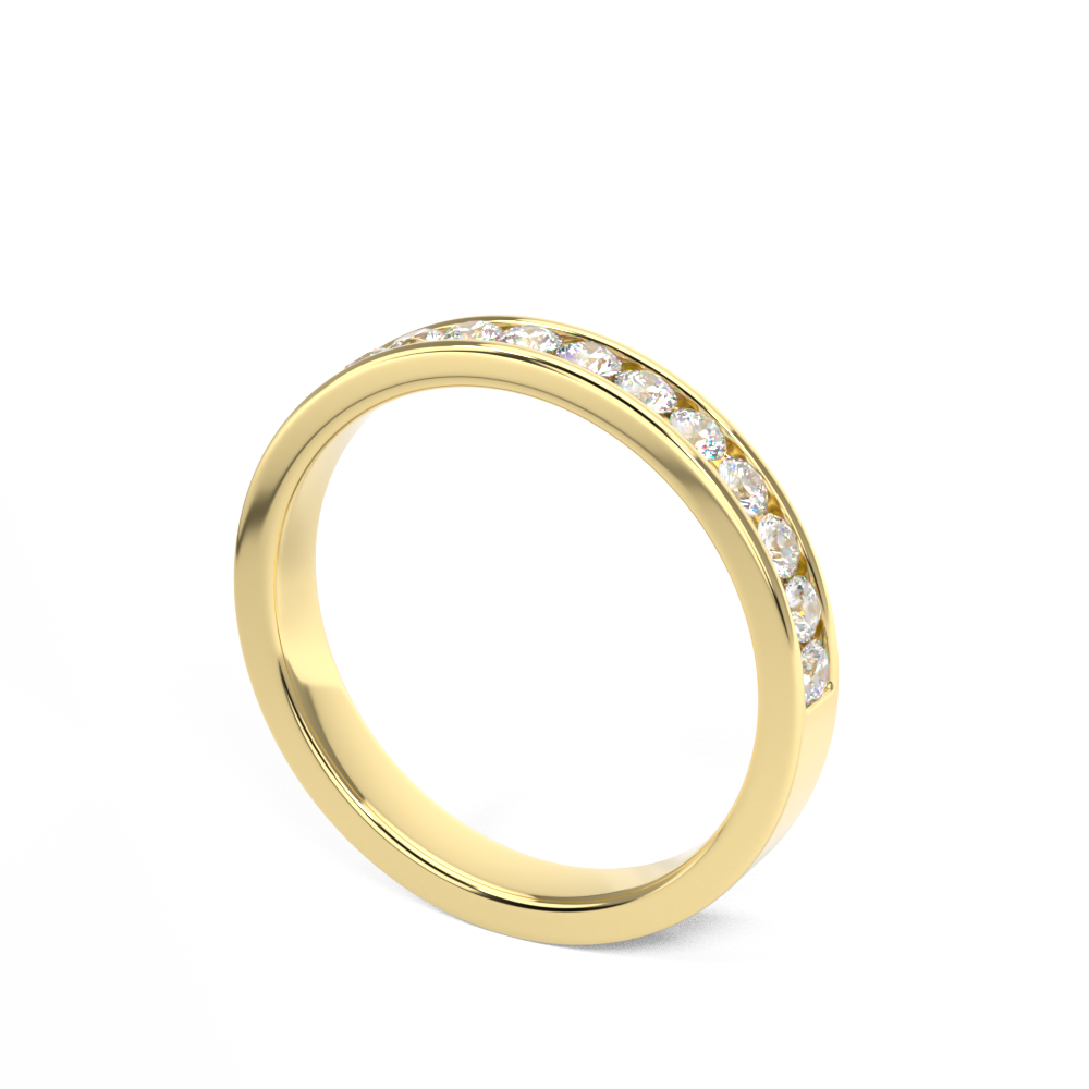 Diamond channel set wedding ring 