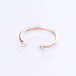 Diamond cuff stacking ring rose gold 
