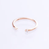 Diamond cuff stacking ring rose gold 