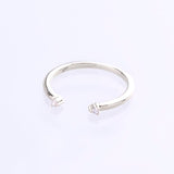 Diamond cuff stacking ring white gold 