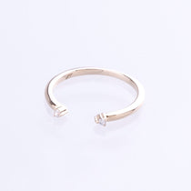Diamond cuff stacking ring yellow gold 