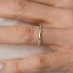 Diamond etched gold wedding ring