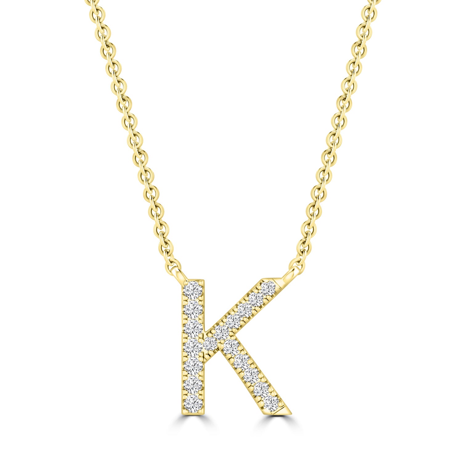 Diamond initial pendant necklace 
