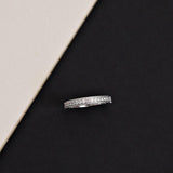  Diamond ring with mill grain edging vintage style with natural diamonds 18kt white gold 