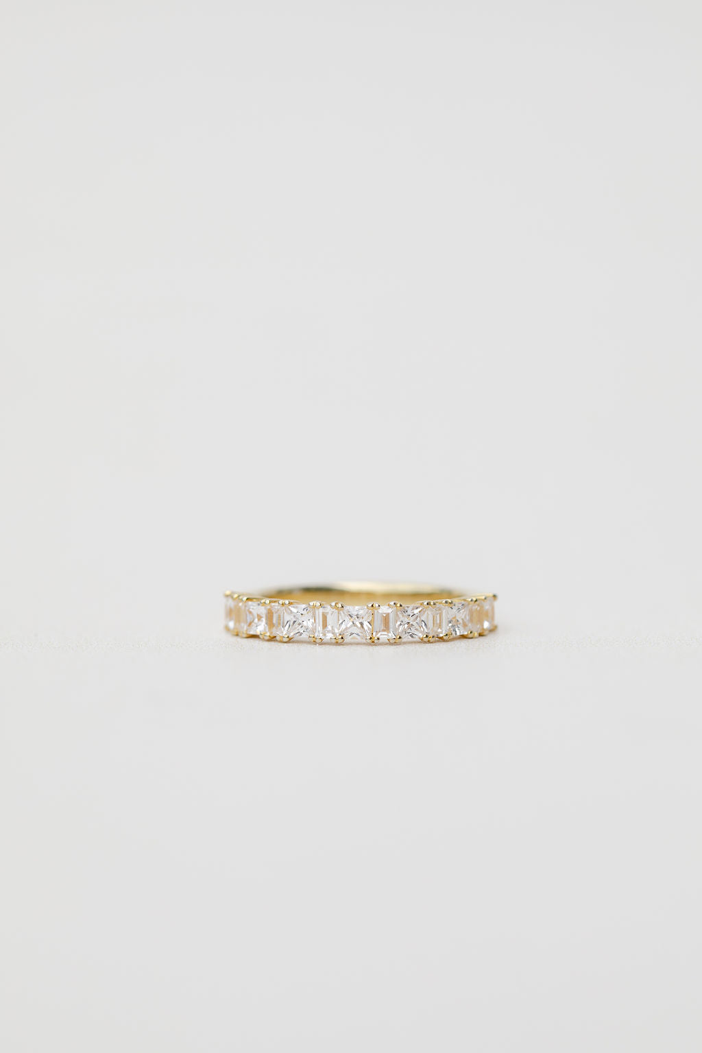 Diamond statement wedding ring with princess cut and baguette cut diamonds