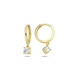 Huggies with Claw Set Diamonds