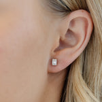 EMERALD CUT DIAMOND STUD EARRINGS
