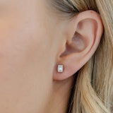 EMERALD CUT DIAMOND STUD EARRINGS