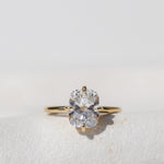 Elongated Cushion Cut Engagement Ring Compass Setting