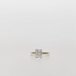 Elongated Cushion Cut Solitaire Diamond Engagement Ring